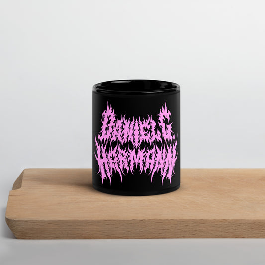 Black Glossy \m/ Mug w/ Pink