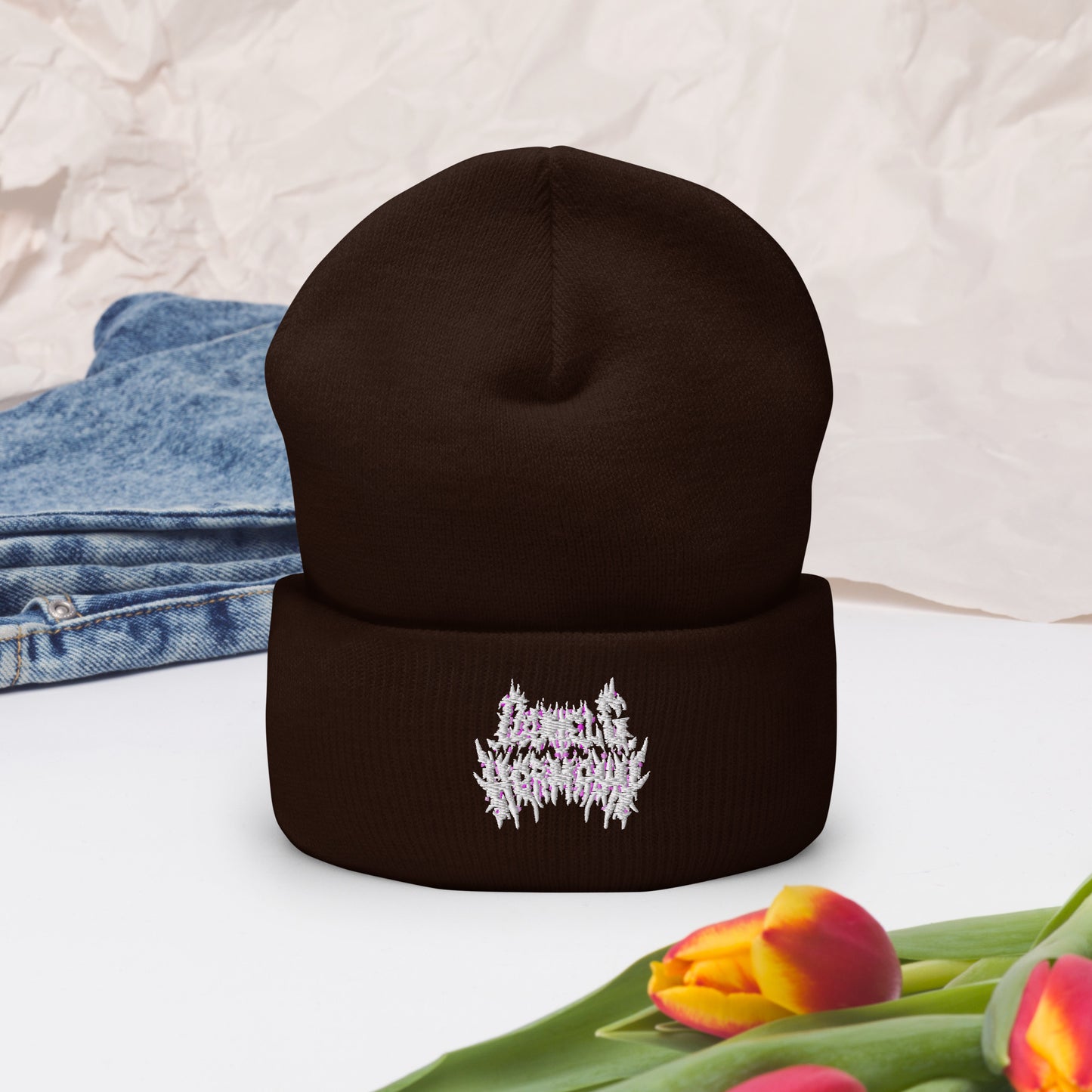 Embroidered \m/ Beanie